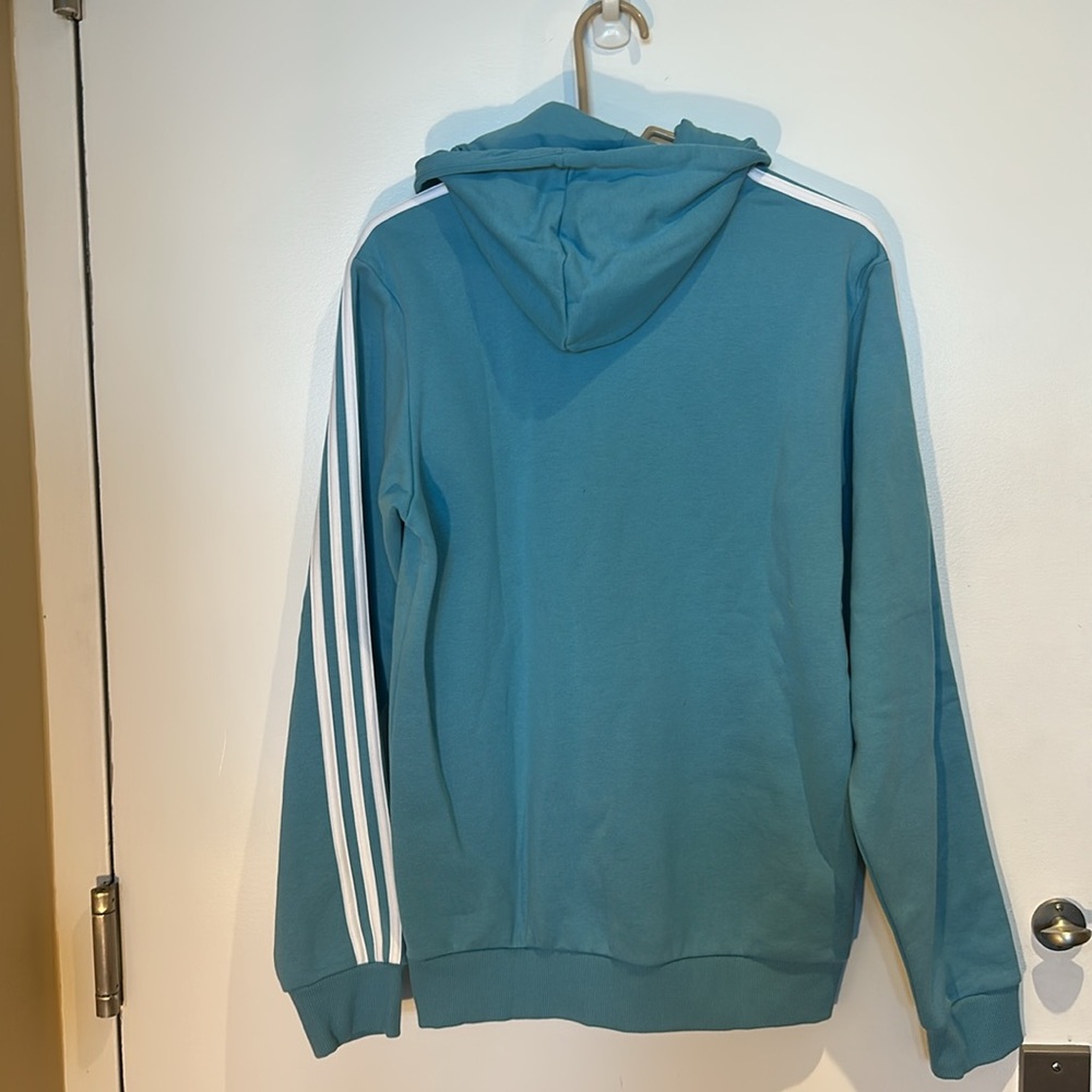 NWT Adidas men’s blue 3 striped hoodie size S - Picture 2 of 11
